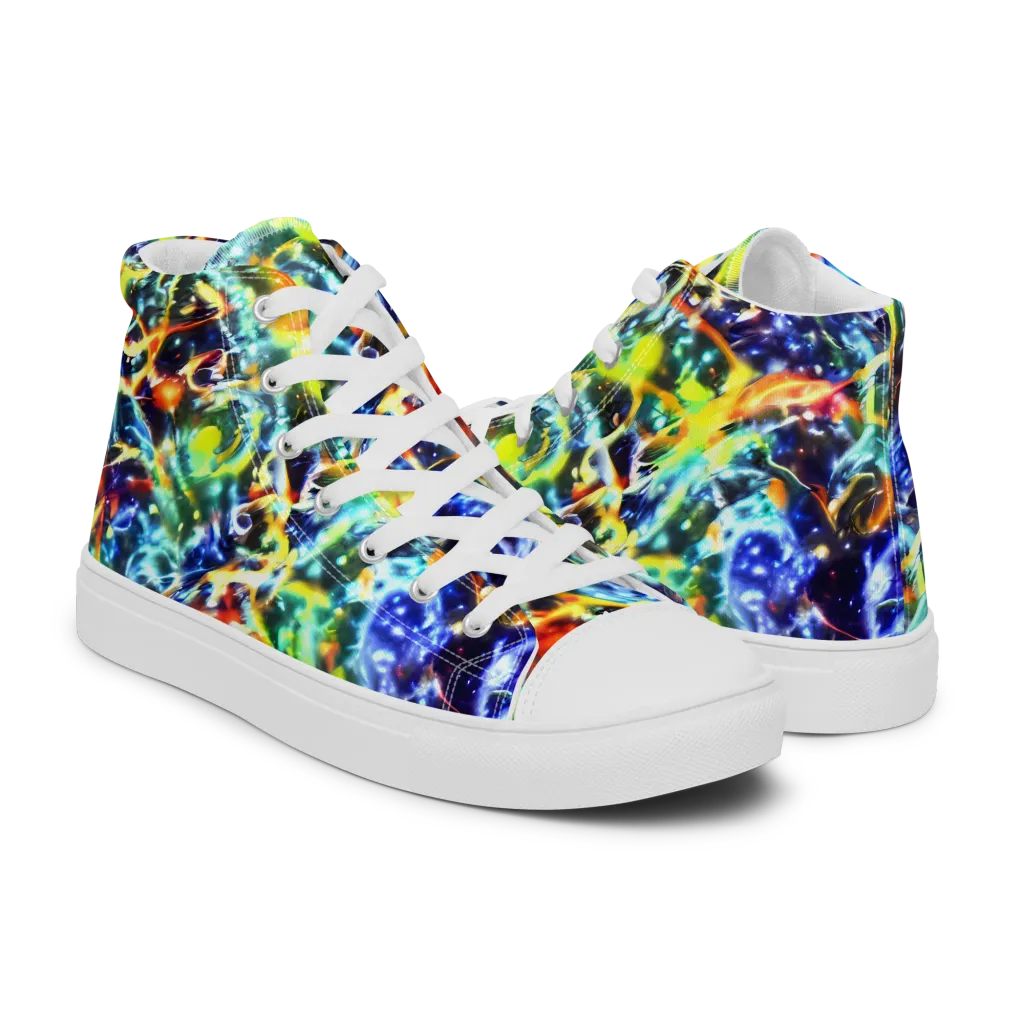 Atomic Lagoon on Men's High Top Canvas Shoes — Right