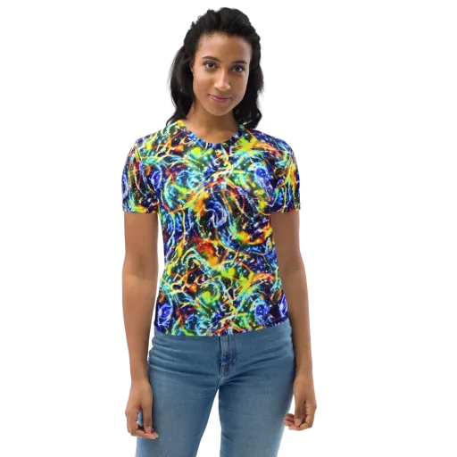 Atomic Lagoon on a Women's Crew Neck T-Shirt