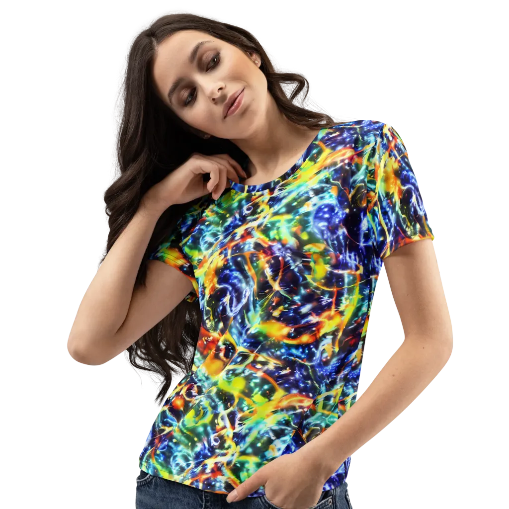 Atomic Lagoon on Women's Crew Neck T-Shirt — Left Front