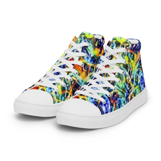 Atomic Lagoon on a Women's High Top Canvas Shoes