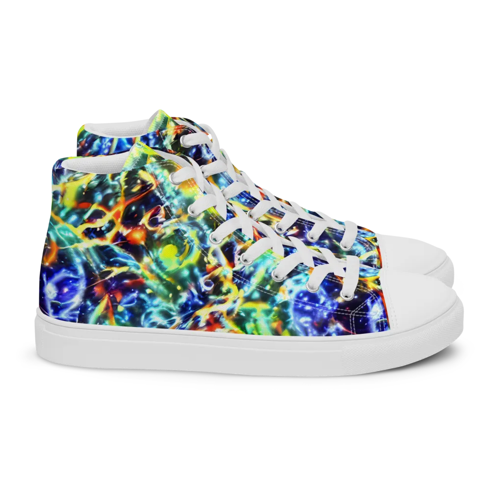 Atomic Lagoon on Women's High Top Canvas Shoes — Right