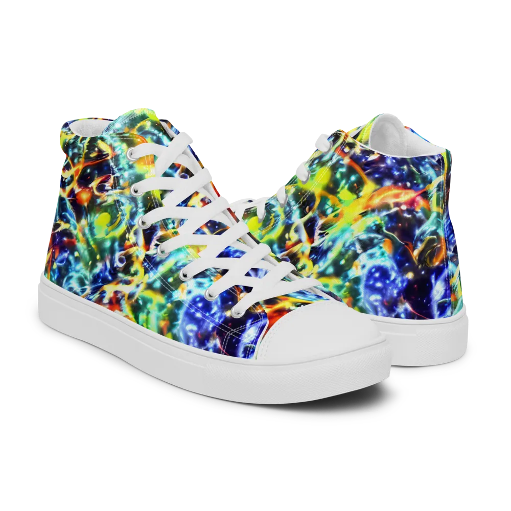 Atomic Lagoon on Women's High Top Canvas Shoes — Right