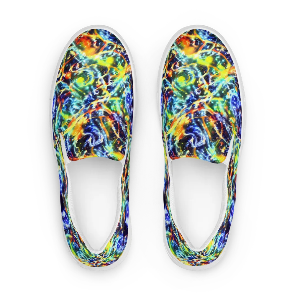 Atomic Lagoon on Men's Slip-On Canvas Shoes — Front