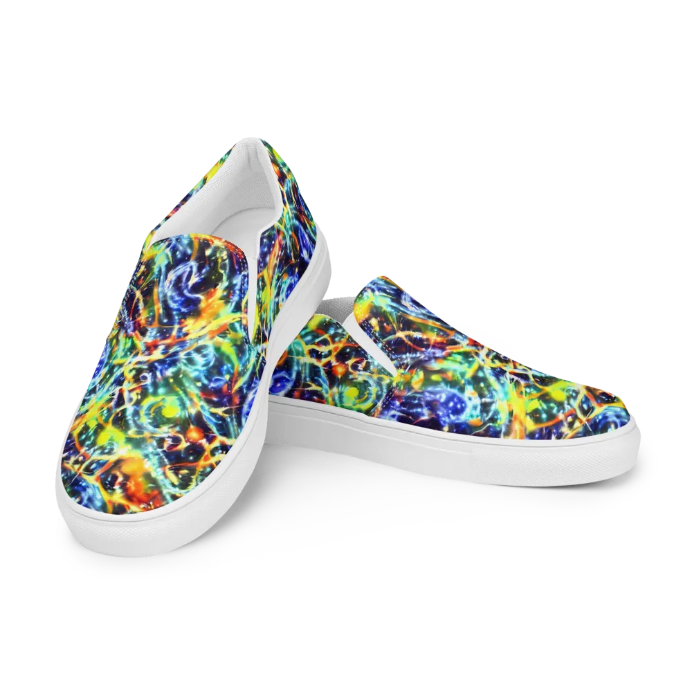 Atomic Lagoon on Men's Slip-On Canvas Shoes — Left Front