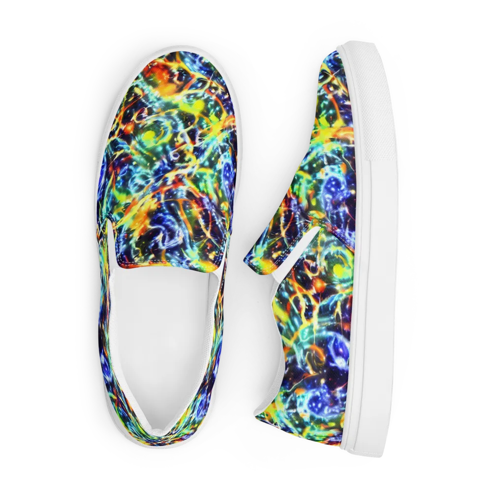 Atomic Lagoon on Men's Slip-On Canvas Shoes — Front