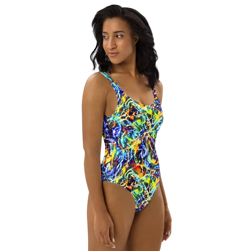 Atomic Lagoon on One-Piece Swimsuit — Right