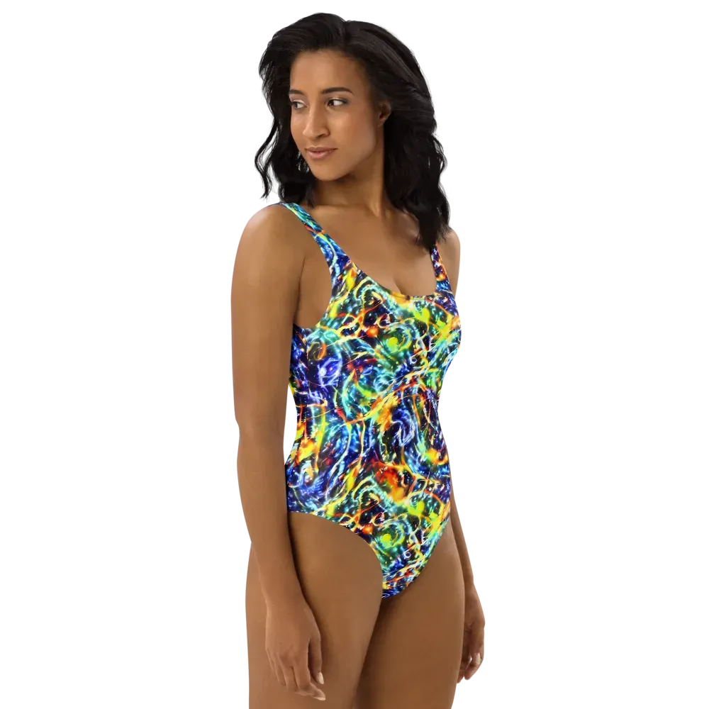 Atomic Lagoon on One-Piece Swimsuit — Right