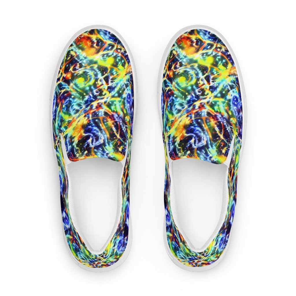 Atomic Lagoon on Women's Slip-On Canvas Shoes — Front