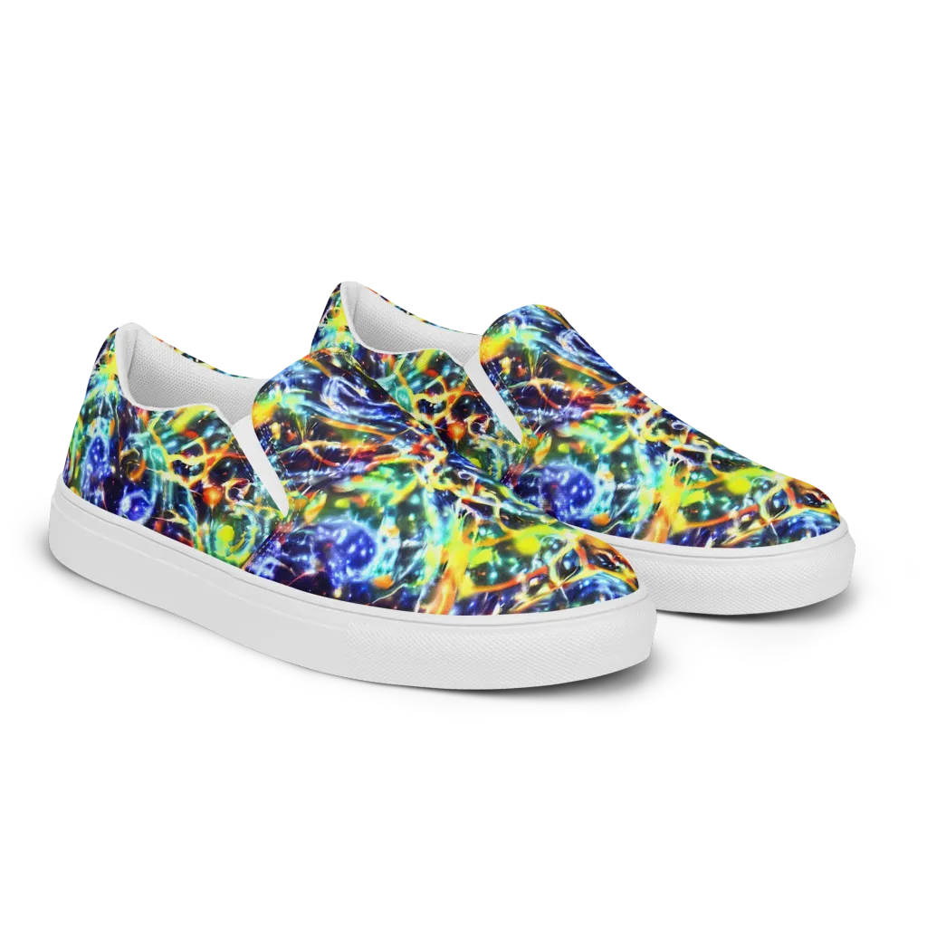 Atomic Lagoon on Women's Slip-On Canvas Shoes — Right Front