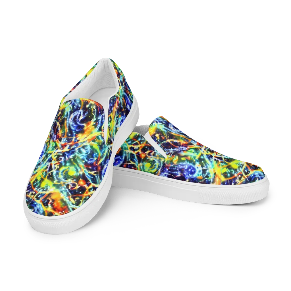 Atomic Lagoon on Women's Slip-On Canvas Shoes — Left Front