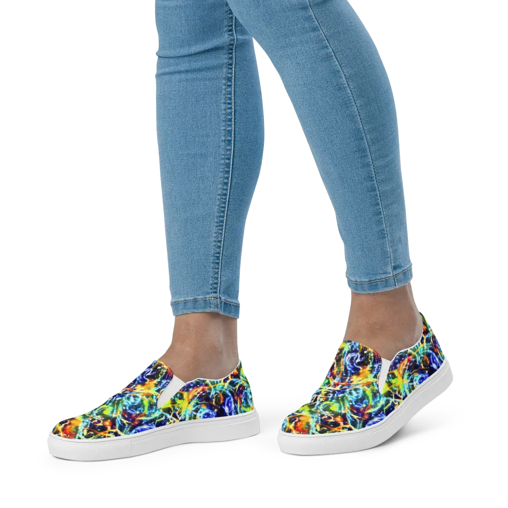 Atomic Lagoon on Women's Slip-On Canvas Shoes — Front