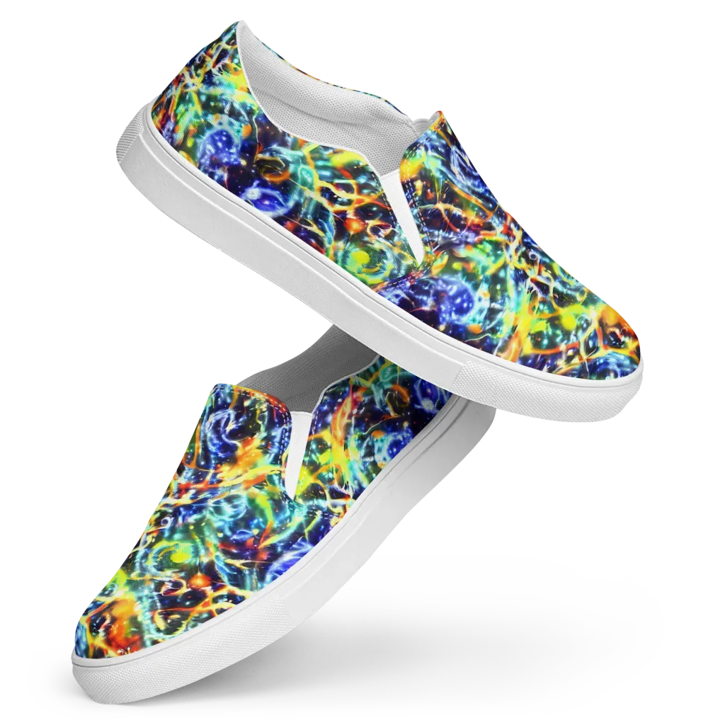 Atomic Lagoon on Women's Slip-On Canvas Shoes — Front