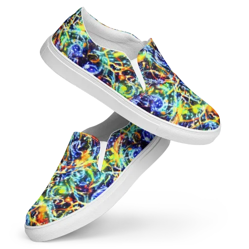 Atomic Lagoon on a Women's Slip-On Canvas Shoes