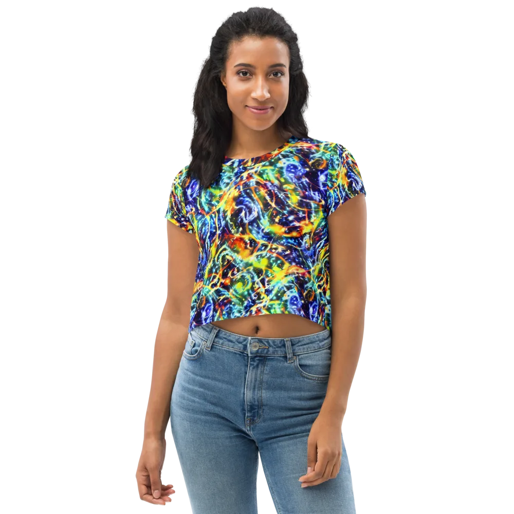 Atomic Lagoon on Crop Tee — Front