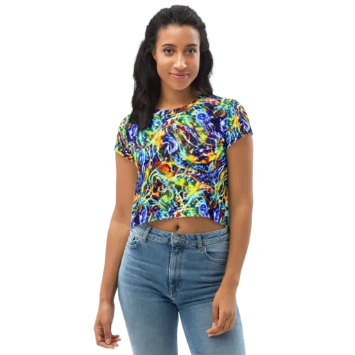 Atomic Lagoon on a Crop Tee
