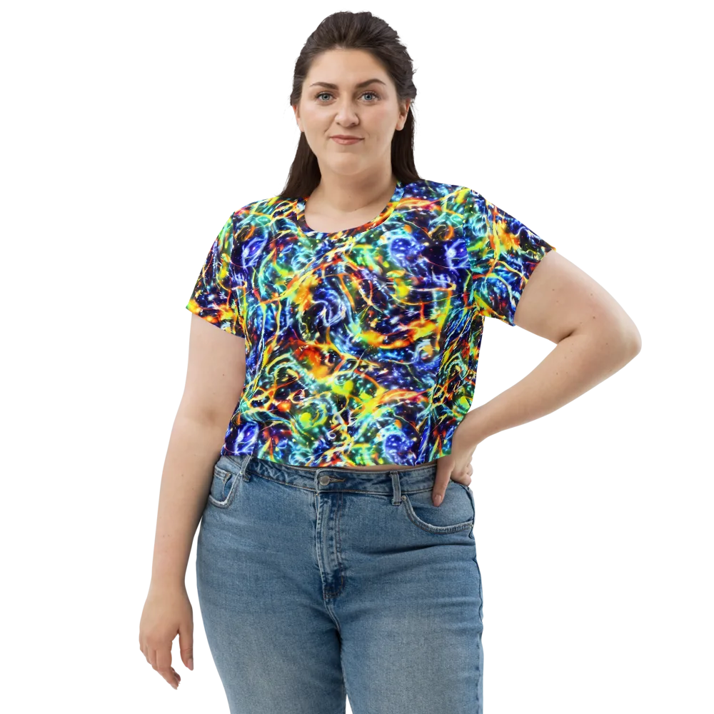 Atomic Lagoon on Crop Tee — Front