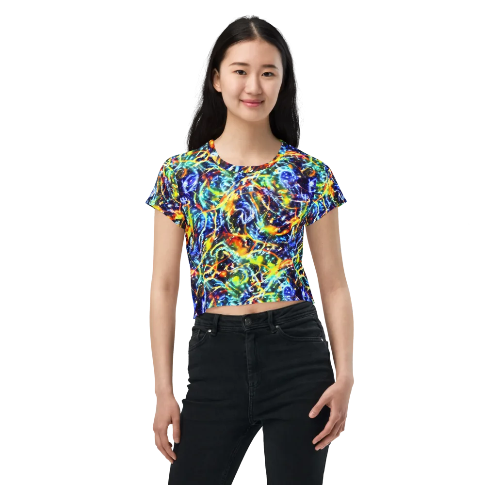 Atomic Lagoon on Crop Tee — Front