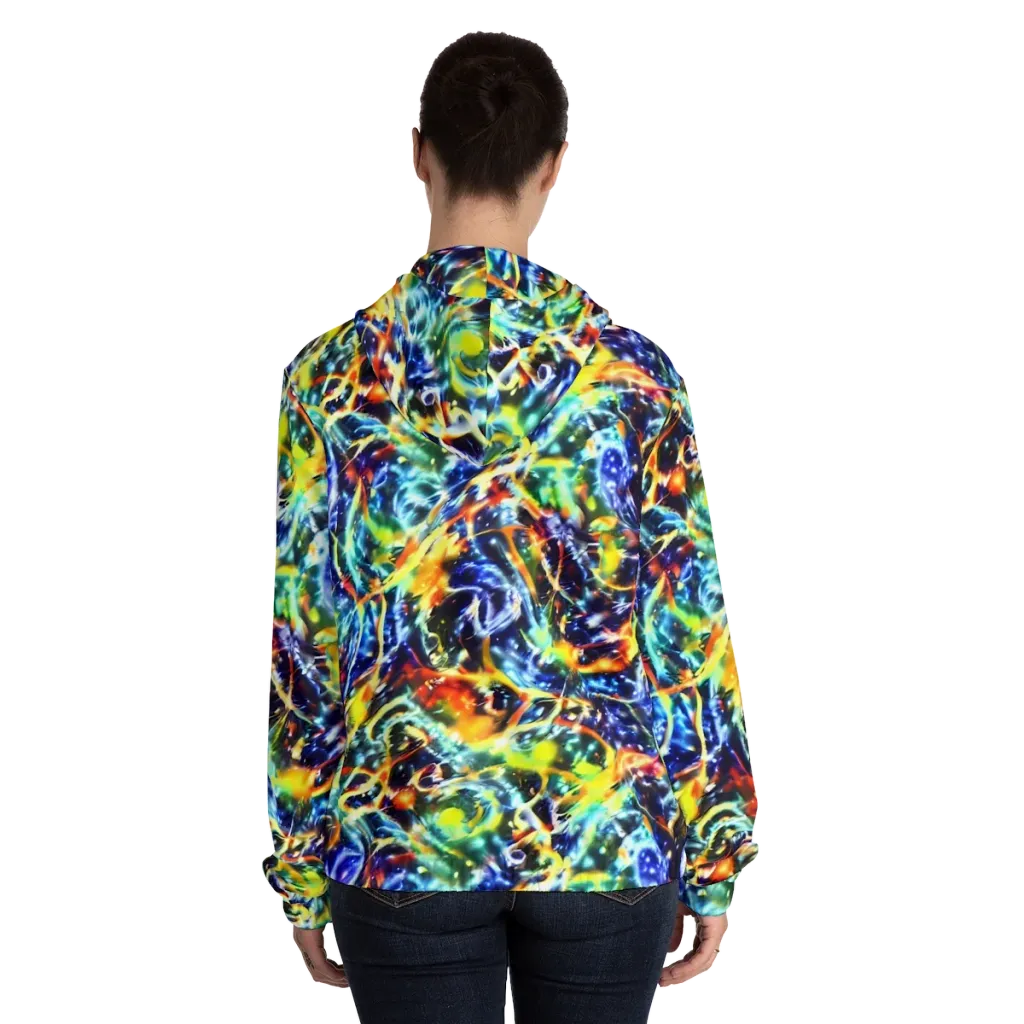 Atomic Lagoon on Women's Full-Zip Hoodie — Back On Person