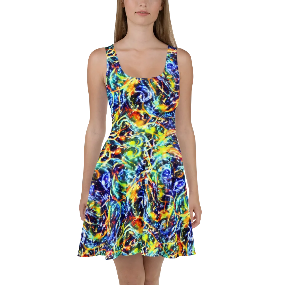 Atomic Lagoon on Skater Dress — Front