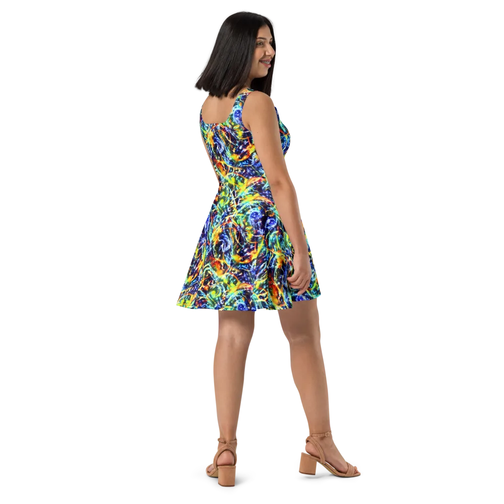 Atomic Lagoon on Skater Dress — Right