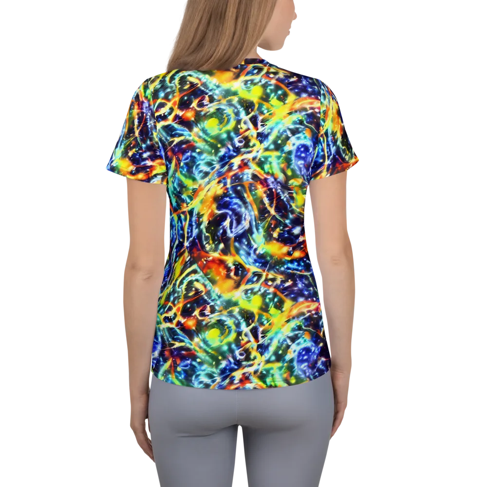 Atomic Lagoon on Women's Athletic T-Shirt — Back
