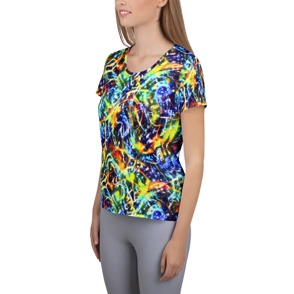 Atomic Lagoon on Women's Athletic T-Shirt — Left