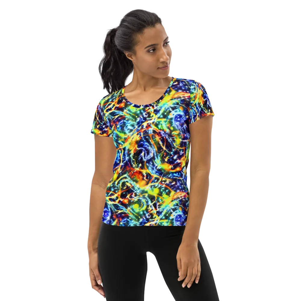 Atomic Lagoon on Women's Athletic T-Shirt — Front