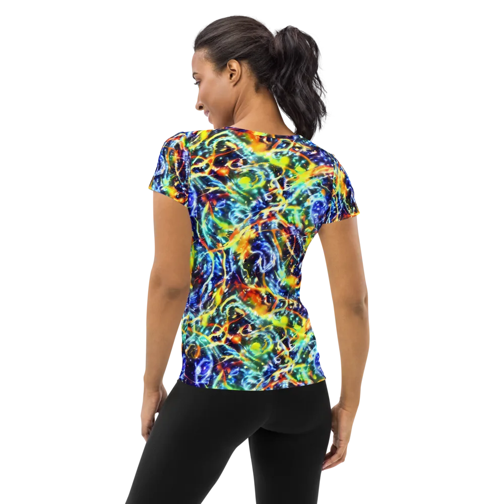 Atomic Lagoon on Women's Athletic T-Shirt — Back