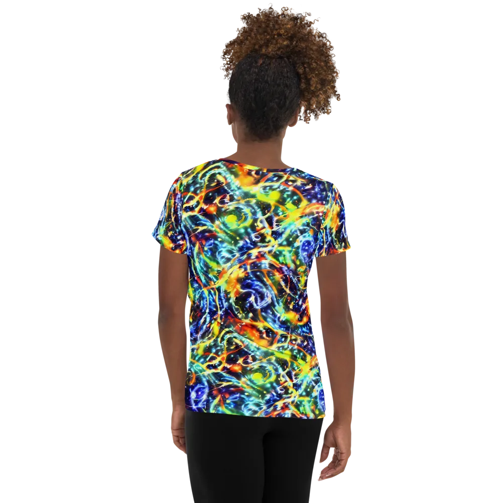 Atomic Lagoon on Women's Athletic T-Shirt — Back