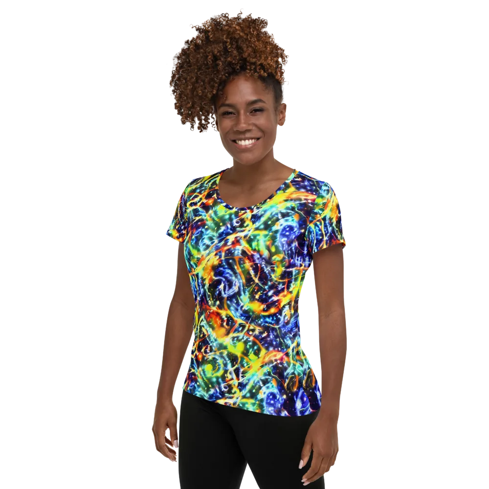 Atomic Lagoon on Women's Athletic T-Shirt — Left