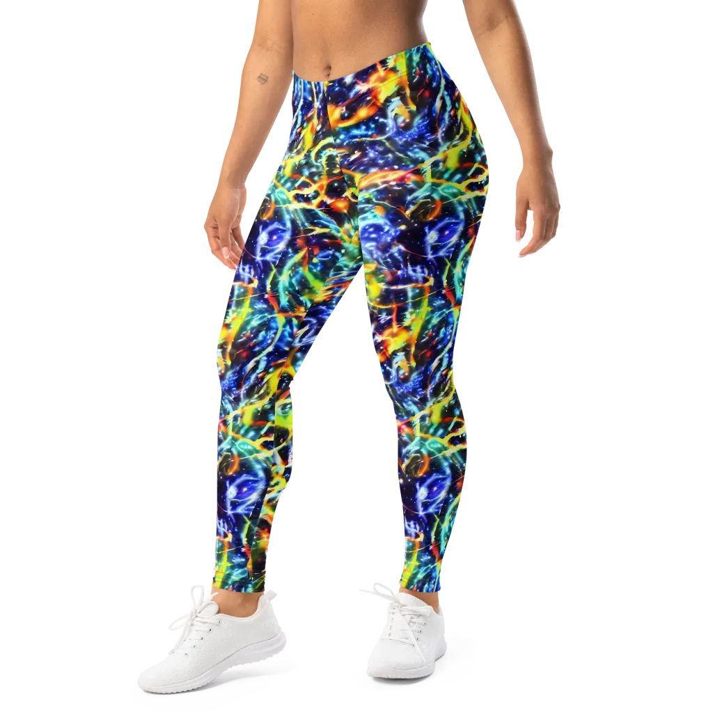 Atomic Lagoon on Leggings — Left Front