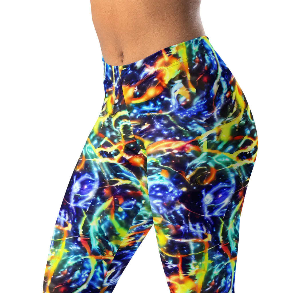 Atomic Lagoon on Leggings — Left Front