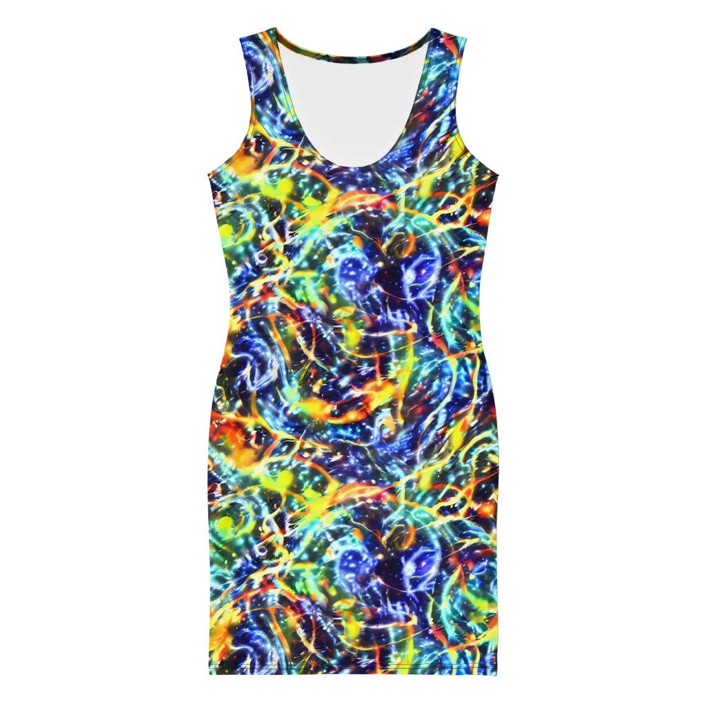 Atomic Lagoon on Bodycon Dress — Front