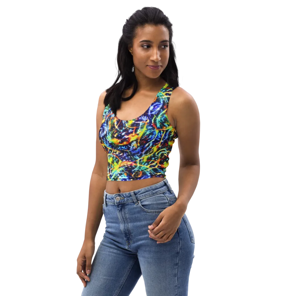 Atomic Lagoon on Crop Top — Left Front