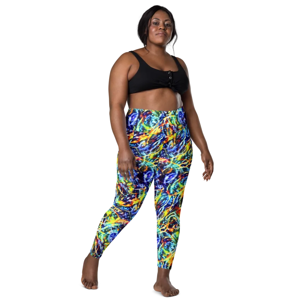 Atomic Lagoon on Leggings with Pockets — Front