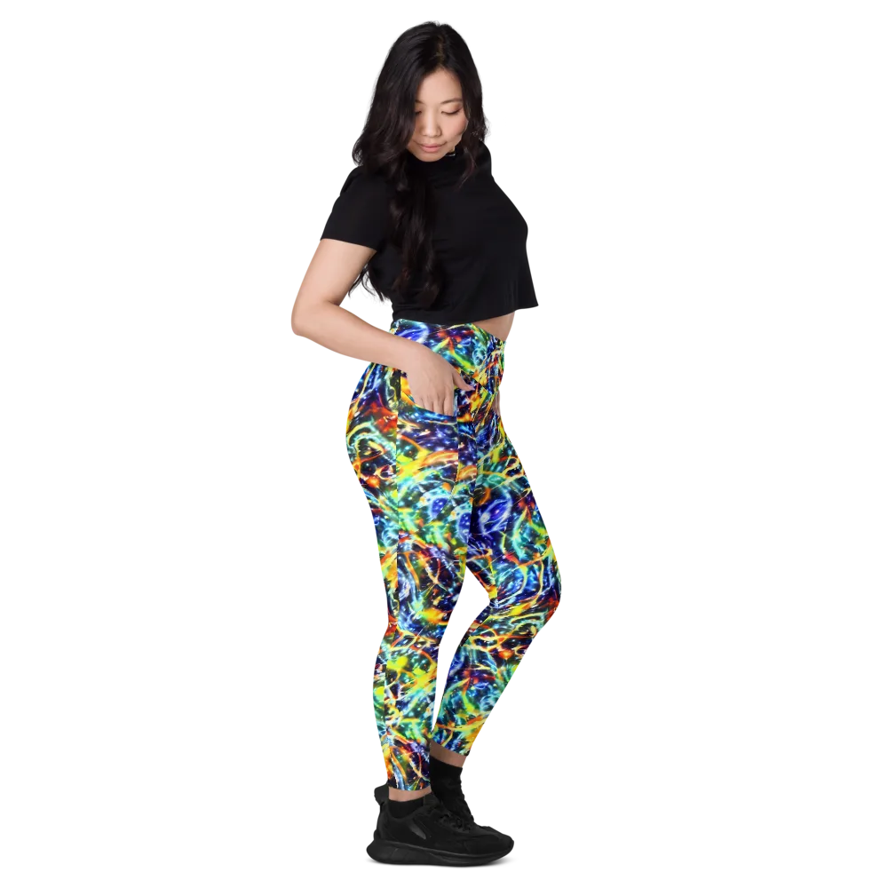 Atomic Lagoon on Leggings with Pockets — Right