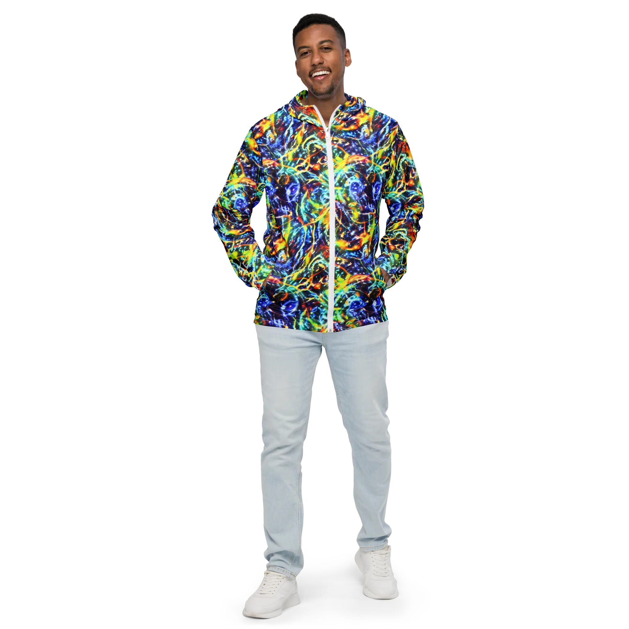 Atomic Lagoon on Men's Windbreaker — Front