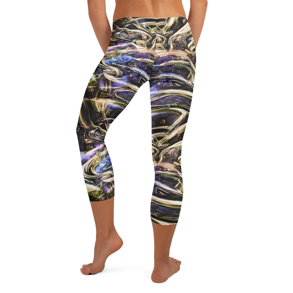 Violet Riptide on Capri Leggings — Back