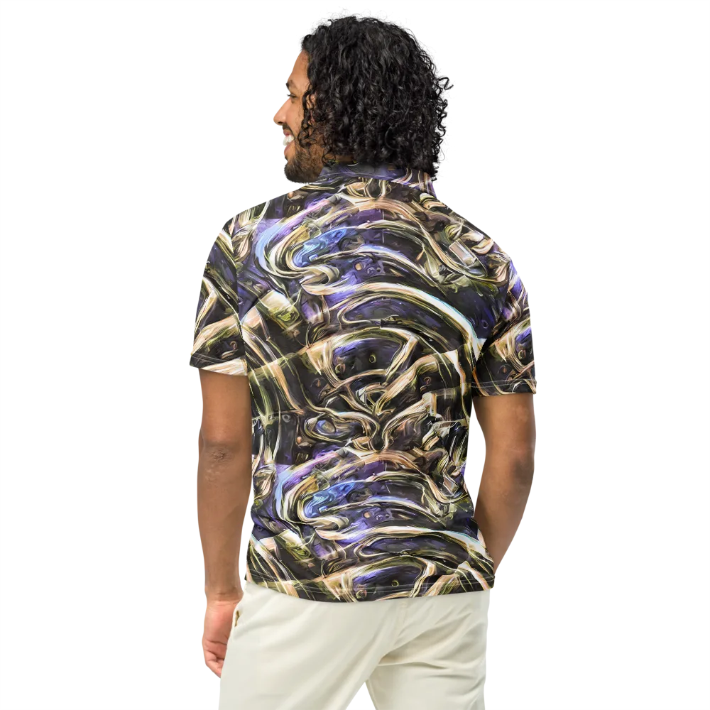 Violet Riptide on Men's Slim Fit Polo Shirt — Back