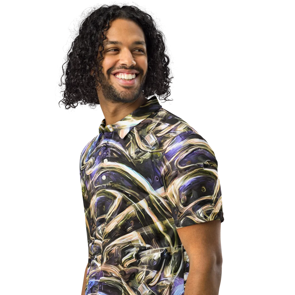 Violet Riptide on Men's Slim Fit Polo Shirt — Left Front