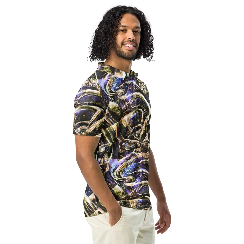 Violet Riptide on Men's Slim Fit Polo Shirt — Right Front