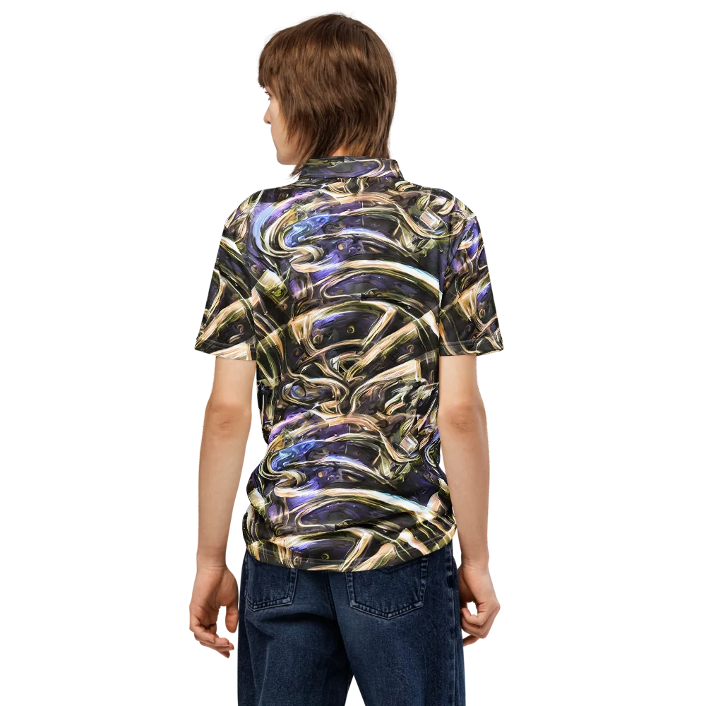 Violet Riptide on Men's Slim Fit Polo Shirt — Back