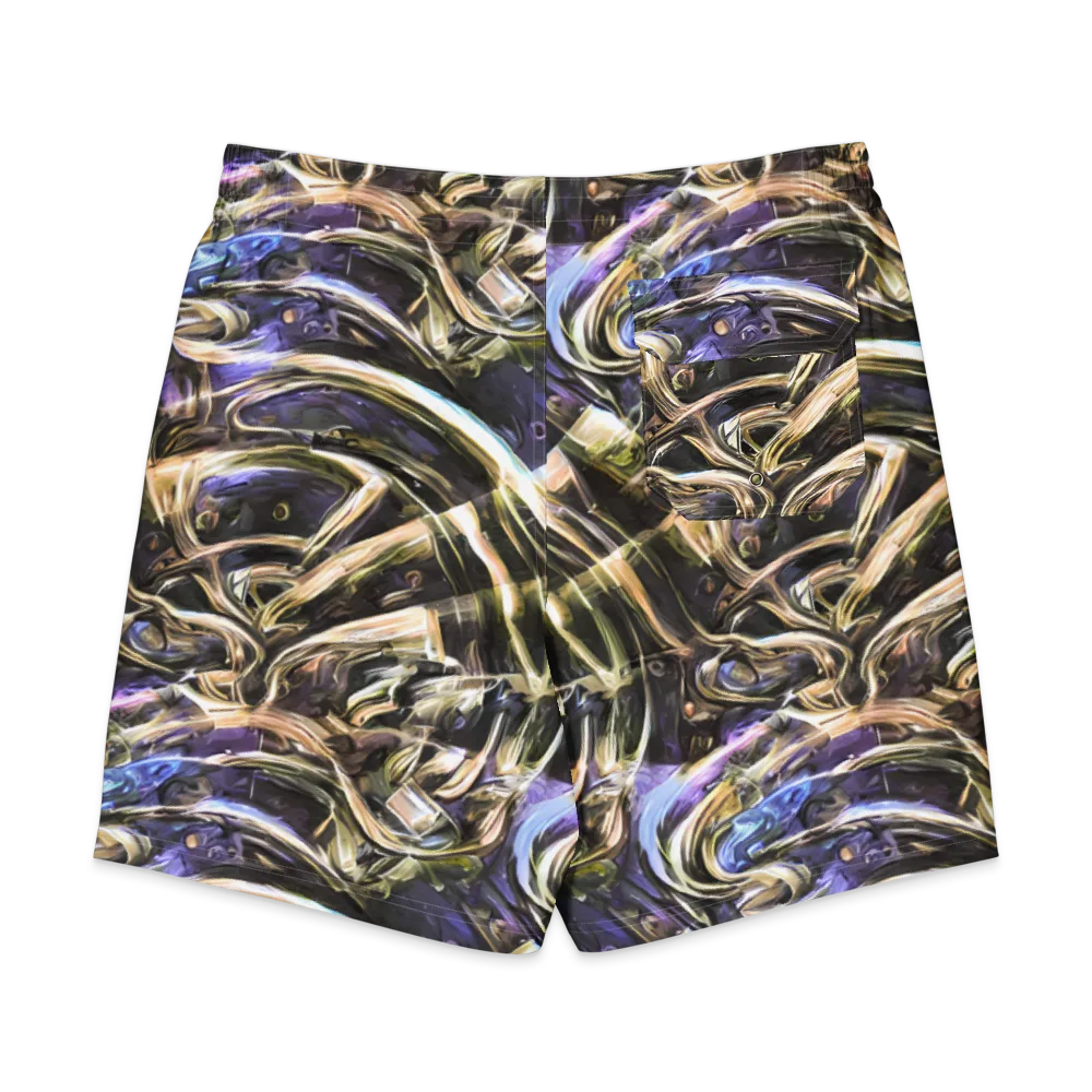 Violet Riptide on Men's Board Shorts — Back