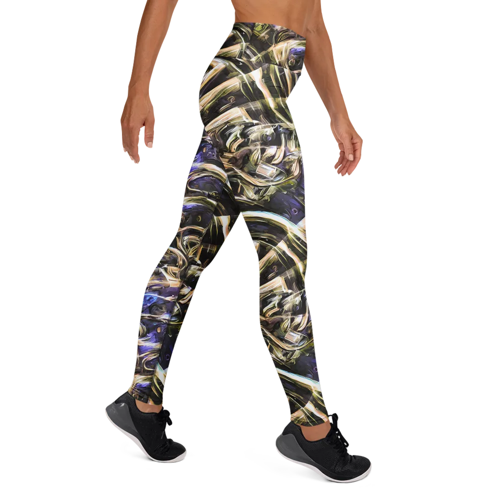 Violet Riptide on Yoga Leggings — Right