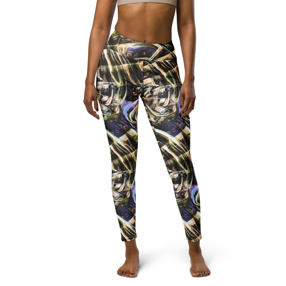 Violet Riptide on Yoga Leggings — Front
