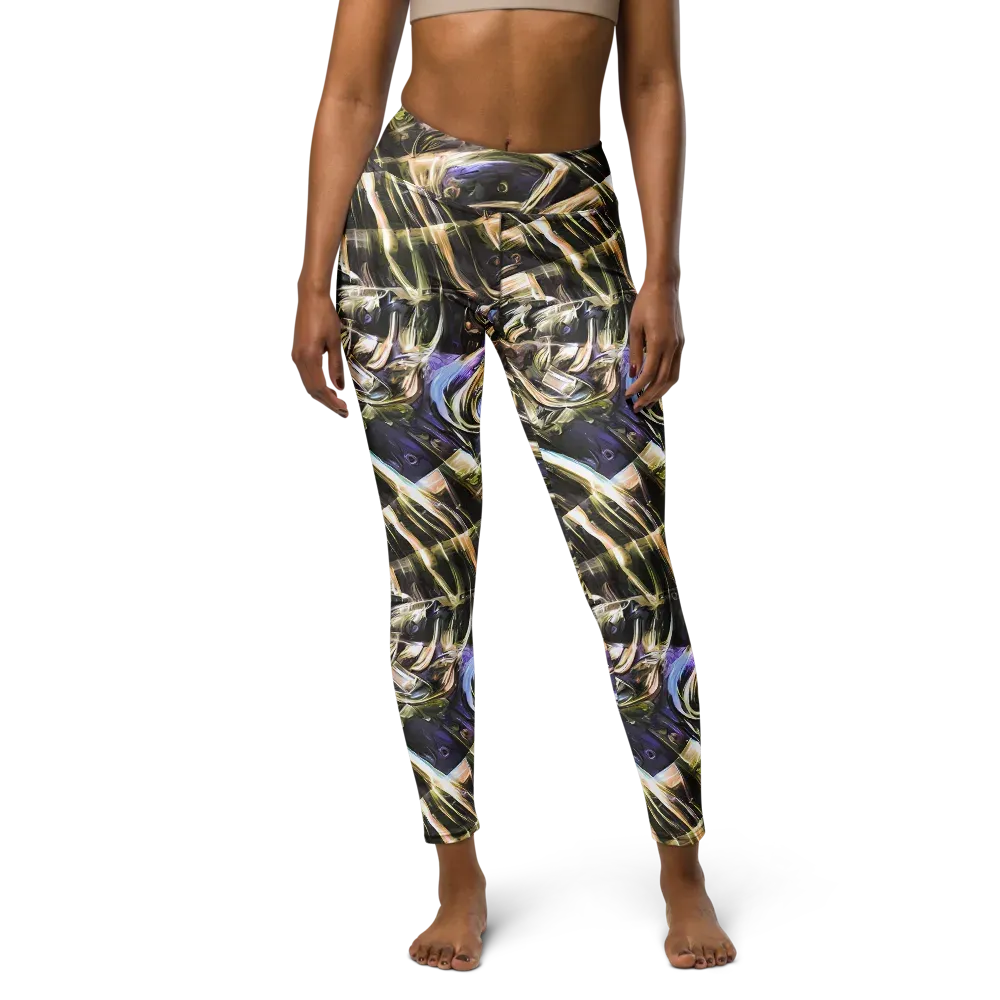 Violet Riptide on Yoga Leggings — Front