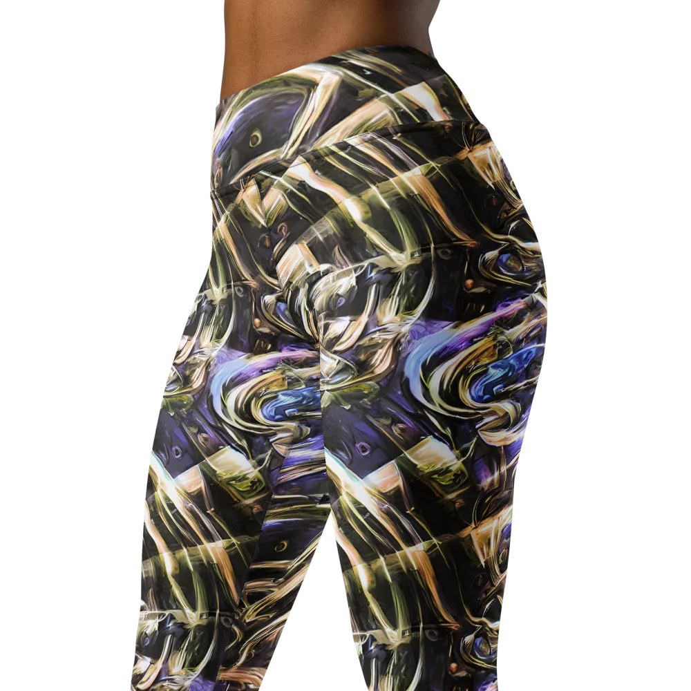 Violet Riptide on Yoga Leggings — Left Front