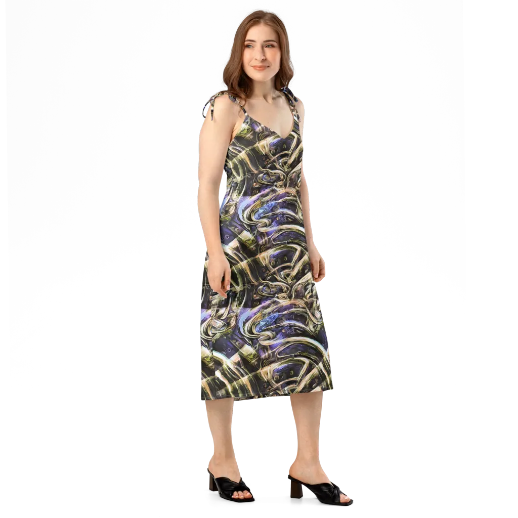 Violet Riptide on Slip Dress — Right Front