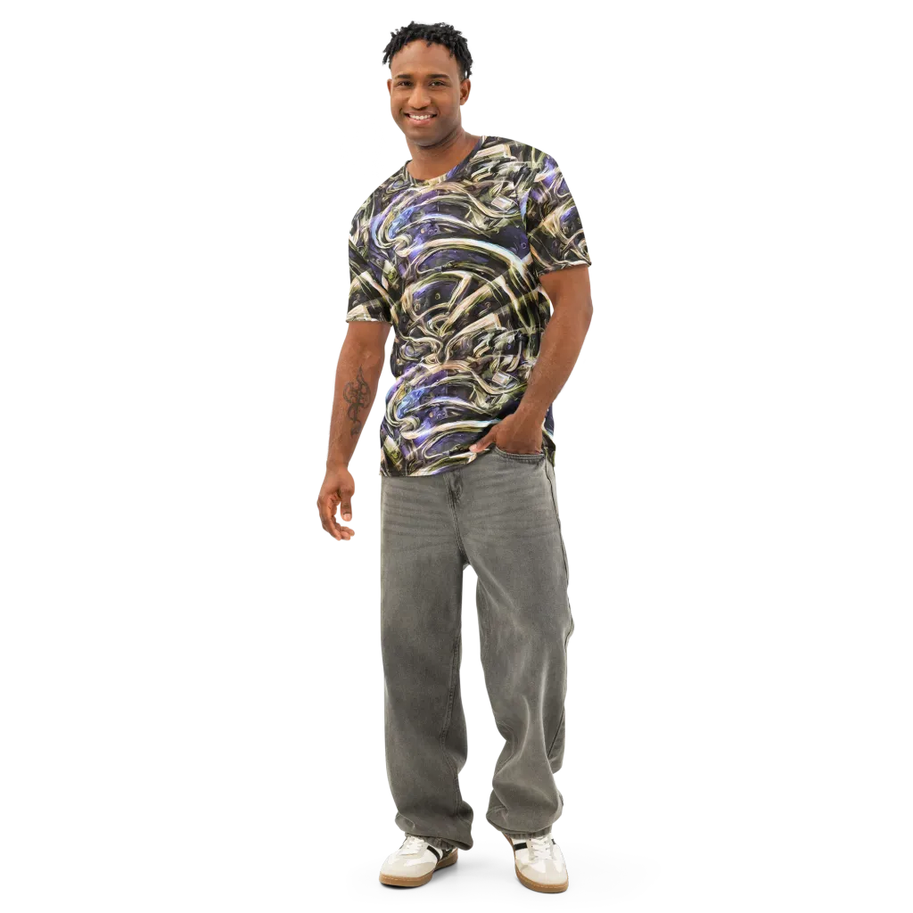 Violet Riptide on Men's Cotton Crew Neck T-Shirt — Front