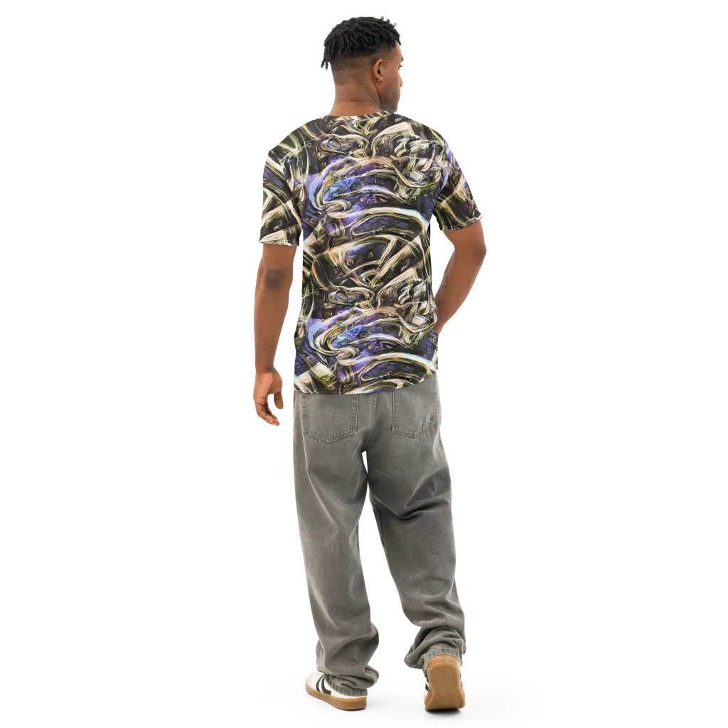 Violet Riptide on Men's Cotton Crew Neck T-Shirt — Back